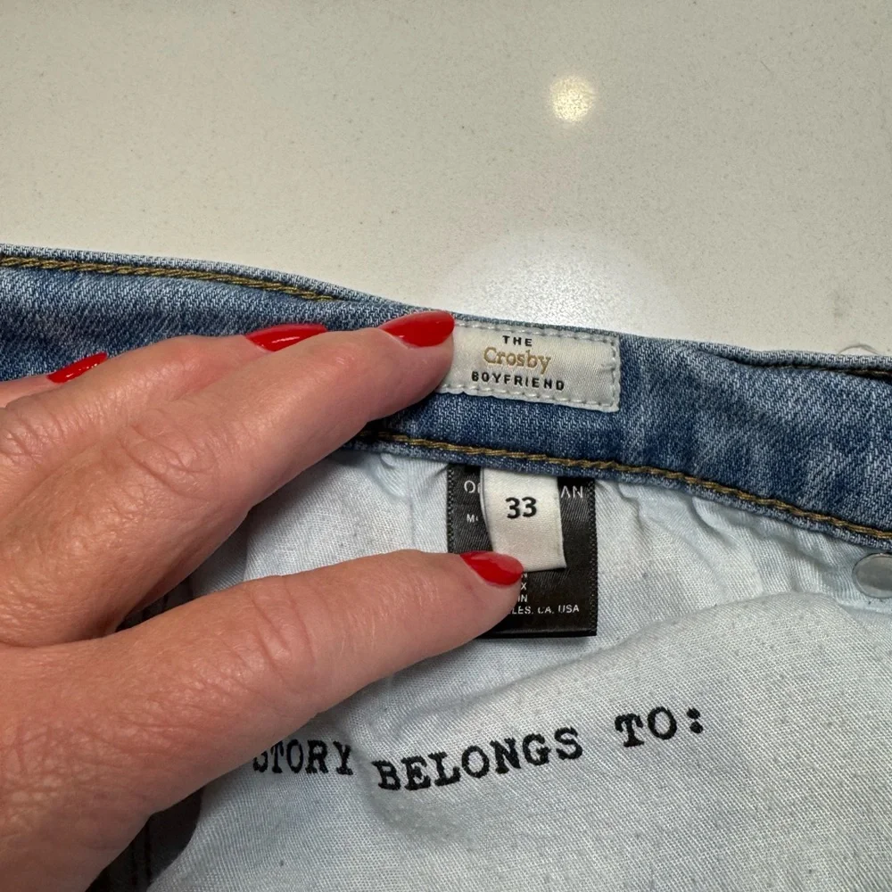 Light Blue Oliver Logan premium denim- Crosby Boyfriend 33 inches - Picture 3 of 11